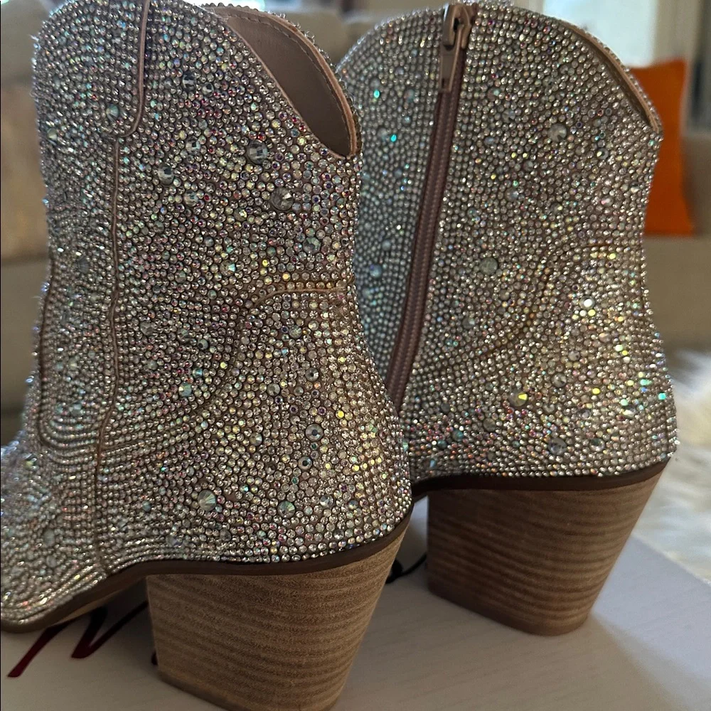 Anthropologie Matisse Glittering Rhinestone Boots - Picture 4 of 5